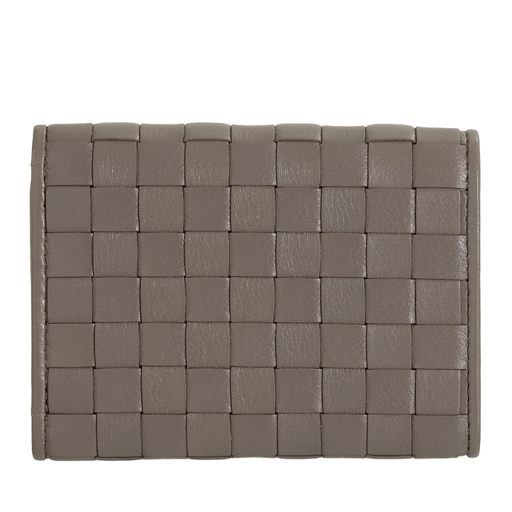 DUDU Portafoglio Piccolo Donna Intrecciato in Pelle con Portamonete - Portafogli in Pelle Intrecciata Porta Carte Compatto Elegante