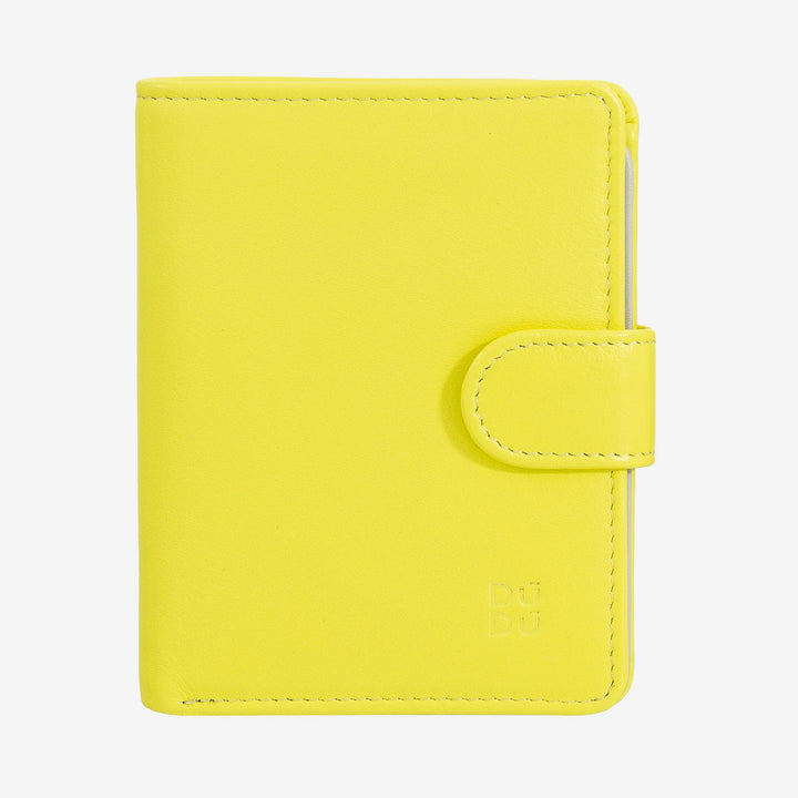 DUDU Portafoglio Donna in Pelle Vera Piccolo Portacarte in Pelle RFID con Cerniera Portamonete Banconote, Chiusura Esterna