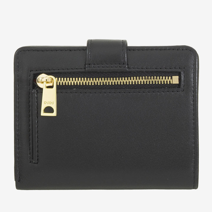 DUDU Portafoglio Donna in Pelle Vera Piccolo Portacarte in Pelle RFID con Cerniera Portamonete Banconote, Chiusura Esterna