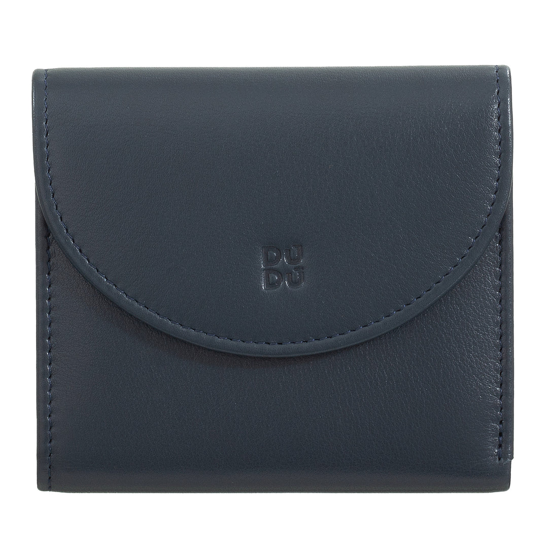 Μικρό γυναικείο πορτοφόλι DUDU από μαλακό γνήσιο δέρμα, τσέπες για κάρτες, θήκη για χαρτονομίσματα, πίσω φερμουάρ για κέρματα, πορτοφόλια RFID με κλείσιμο με έγχρωμο κουμπί