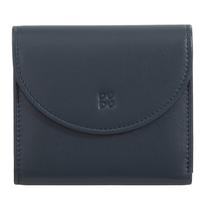 Μικρό γυναικείο πορτοφόλι DUDU από μαλακό γνήσιο δέρμα, τσέπες για κάρτες, θήκη για χαρτονομίσματα, πίσω φερμουάρ για κέρματα, πορτοφόλια RFID με κλείσιμο με έγχρωμο κουμπί