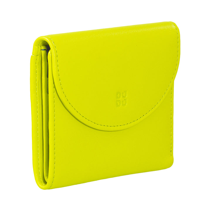 Μικρό γυναικείο πορτοφόλι DUDU από μαλακό γνήσιο δέρμα, τσέπες για κάρτες, θήκη για χαρτονομίσματα, πίσω φερμουάρ για κέρματα, πορτοφόλια RFID με κλείσιμο με έγχρωμο κουμπί
