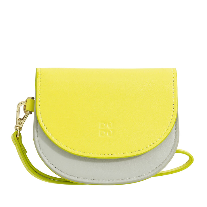 DUDU håndledspung i læder til kvinder, lille farverig tegnebog møntseddelkortholder med snor