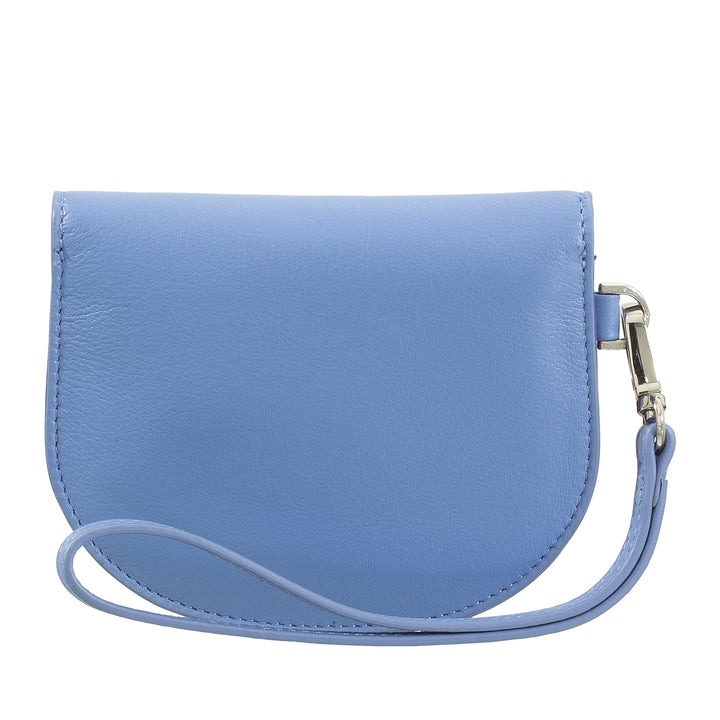 DUDU läderhandsplånbok för kvinnor, liten färgglad plånboksmyntsedelkorthållare med rem