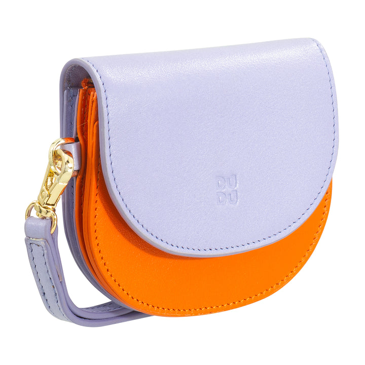 DUDU håndledspung i læder til kvinder, lille farverig tegnebog møntseddelkortholder med snor