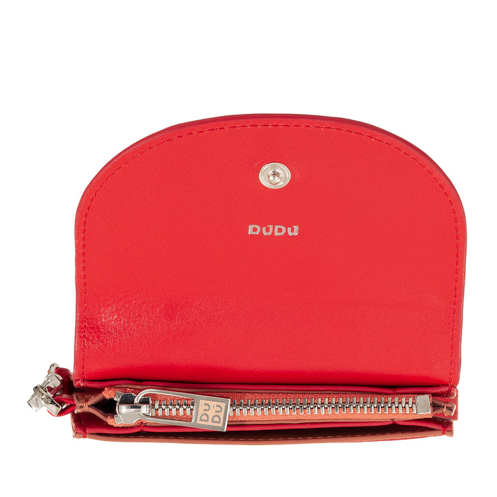 DUDU Women's Leather Wrist Wallet, Small Colorful Wallet Coin Banknote Card Holder with Lanyard