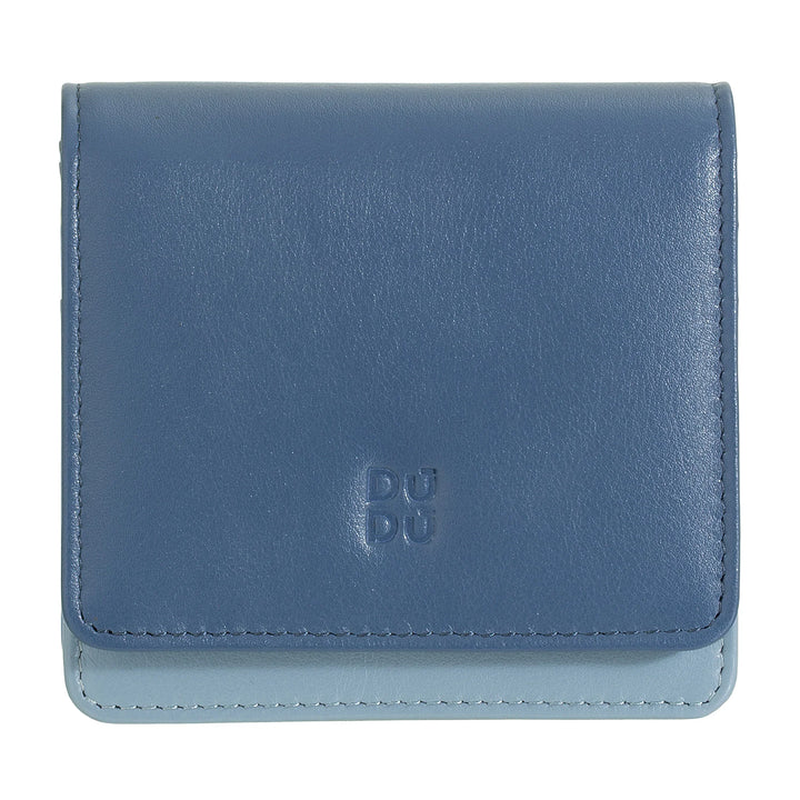 DUDU Portafoglio Donna Piccolo in Pelle Schermato RFID Colorato Ultra Compatto con Zip Interna e 8 Porta Carte Tessere