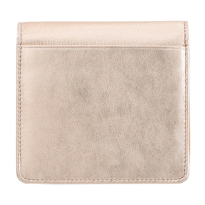 DUDU Mały, ultrakompaktowy, kolorowy, skórzany portfel damski z ochroną RFID, z wewnętrznym zamkiem błyskawicznym i 8 kieszeniami na karty