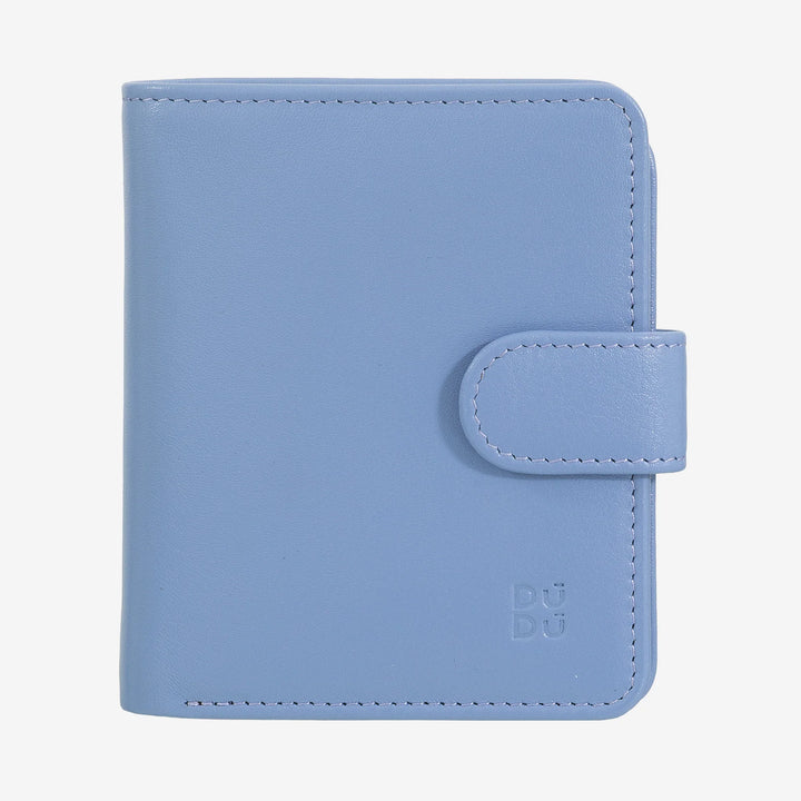 DUDU Portafoglio Piccolo Donna in Pelle con Portamonete a Cerniera, Portafoglio Compatto da Borsetta con Chiusura a Bottone, Porta Banconote, Porta Carte e Protezione RFID