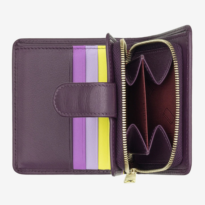 DUDU Portafoglio Piccolo Donna in Pelle con Portamonete a Cerniera, Portafoglio Compatto da Borsetta con Chiusura a Bottone, Porta Banconote, Porta Carte e Protezione RFID