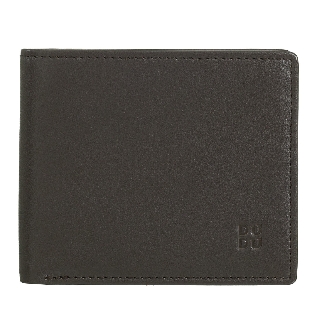 DUDU Small RFID Men's Wallet in Multicolored Leather Card Holder