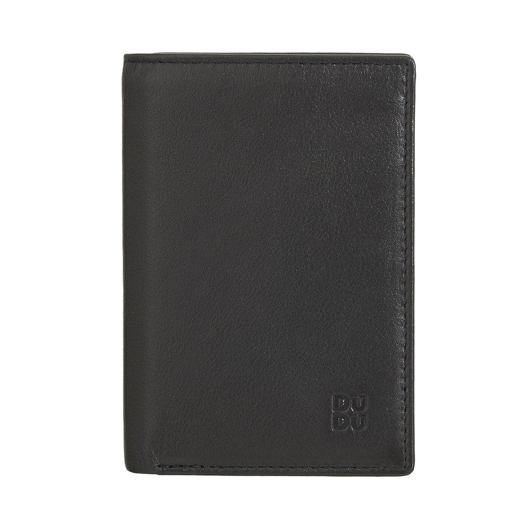 DUDU Portefeuille Slim pour Homme en Cuir, Design Petit et Fin, Porte-Monnaie et Porte-Cartes, Portefeuille Compact avec Rabat et fenêtre