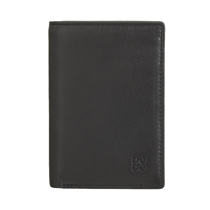 DUDU Portefeuille Slim pour Homme en Cuir, Design Petit et Fin, Porte-Monnaie et Porte-Cartes, Portefeuille Compact avec Rabat et fenêtre
