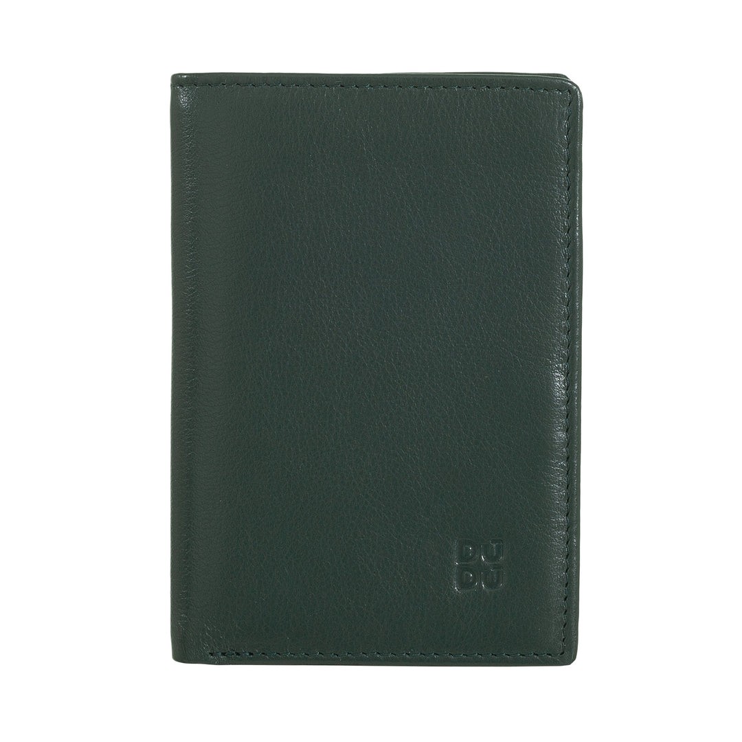 DUDU Slim Men's Wallet in Leather, Small and Thin Design, Money and Card Holder, Compact Wallet with Flap and Window
