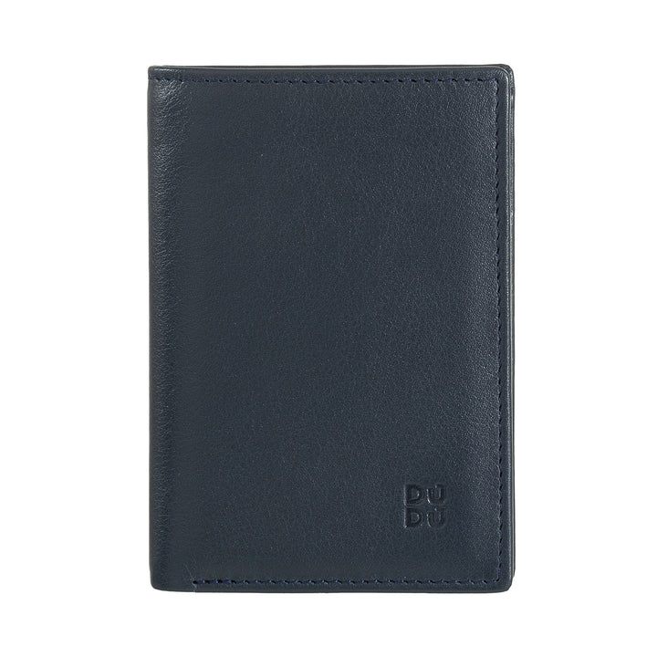 DUDU Slim Men's Wallet in Leather, Small and Thin Design, Money and Card Holder, Compact Wallet with Flap and Window