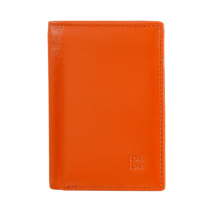 DUDU Slim Men's Wallet in Leather, Small and Thin Design, Money and Card Holder, Compact Wallet with Flap and Window