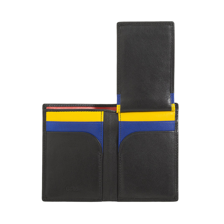 DUDU Portefeuille Slim pour Homme en Cuir, Design Petit et Fin, Porte-Monnaie et Porte-Cartes, Portefeuille Compact avec Rabat et fenêtre