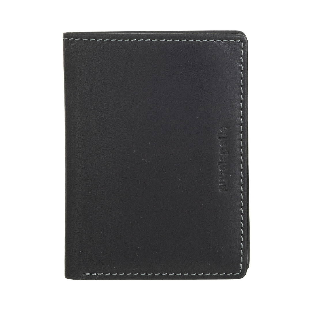 Nuvola Pelle Small Men's Leather Wallet - Compact and Elegant Card Holder, Pockets for Documents and Banknotes, Slim Pocket Design