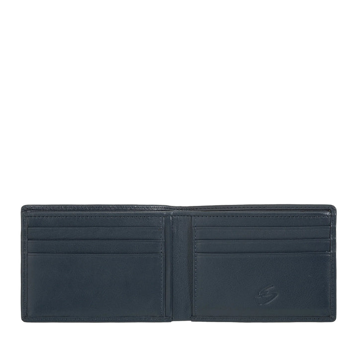 Ανδρικό πορτοφόλι Nuvola Pelle Compact Slim από γνήσιο δέρμα - Θήκη τραπεζογραμματίων και 6 θήκες για κάρτες και έγγραφα