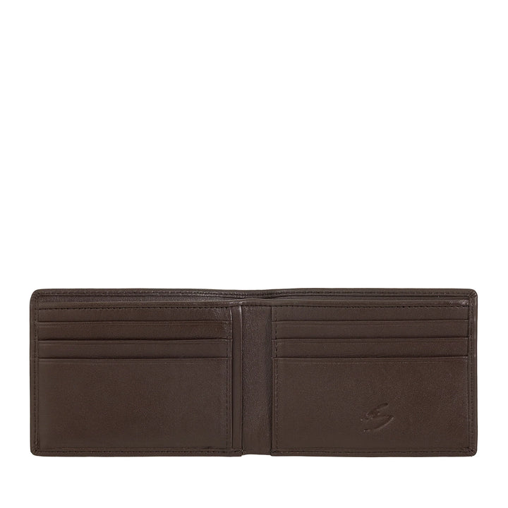 Ανδρικό πορτοφόλι Nuvola Pelle Compact Slim από γνήσιο δέρμα - Θήκη τραπεζογραμματίων και 6 θήκες για κάρτες και έγγραφα
