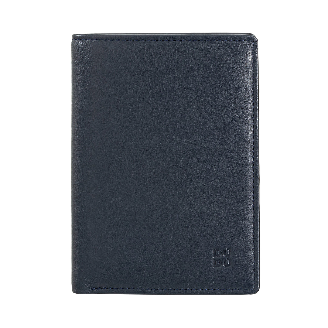 DUDU Men's RFID wallet in multicolored leather with zip