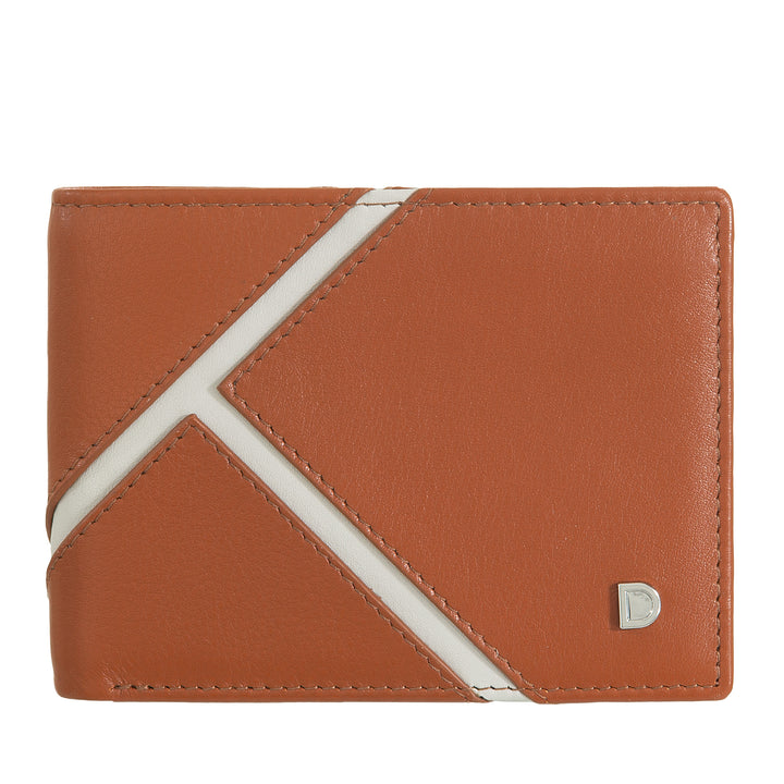 DUDU Small Men's Wallet in Genuine Leather - Compact Design Inspired by Tennis - 2 Pockets for Banknotes and Card Holders - Minimal and Sporty Style