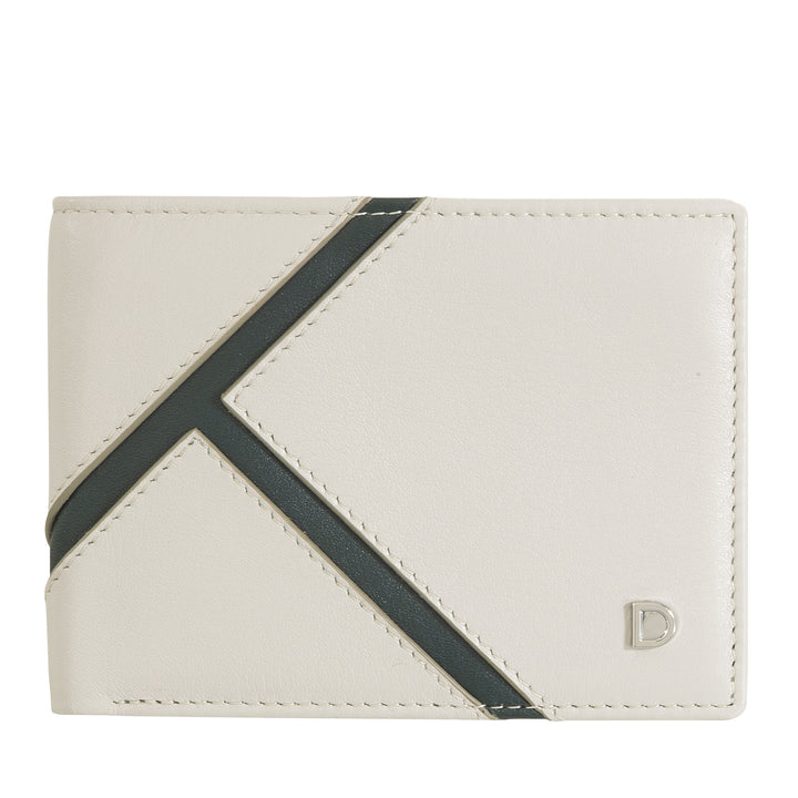 DUDU Small Men's Wallet in Genuine Leather - Compact Design Inspired by Tennis - 2 Pockets for Banknotes and Card Holders - Minimal and Sporty Style