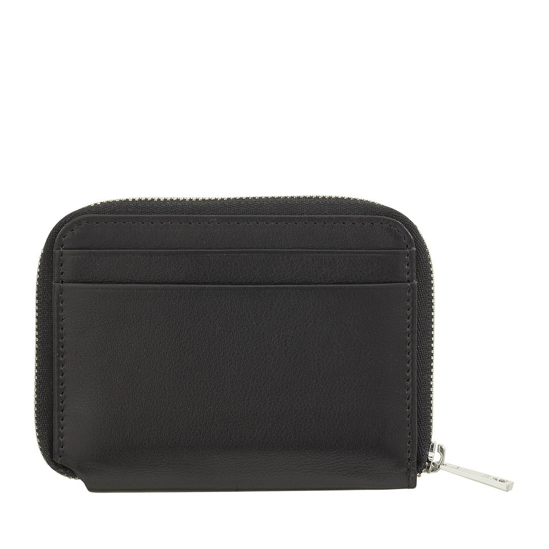 DUDU Cartera pequeña de piel suave con cremallera para hombre, mini cartera ultracompacta con cremallera, tarjetero, tarjetero y tarjetero