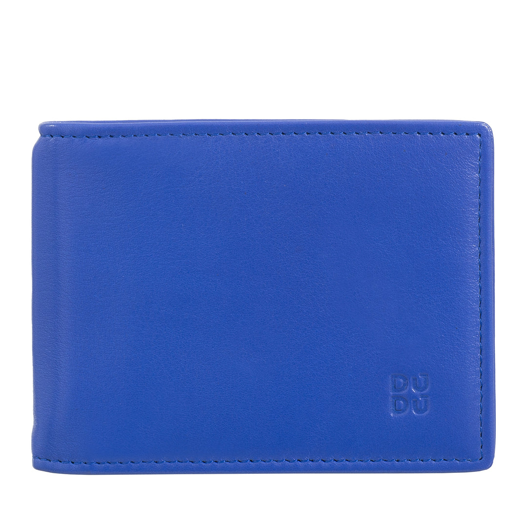 DUDU herrplånbok med pengarklämma, liten smal kompakt plånbok med RFID-skydd, kreditkortshållare och dragkedja baktill