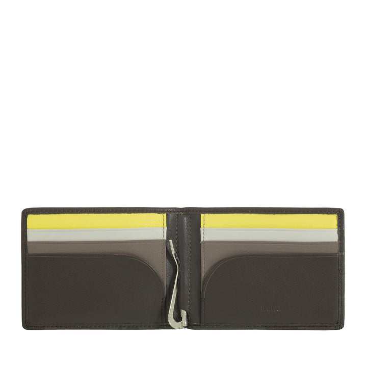 DUDU Men's Wallet with Money Clip, Small Slim Compact Wallet with RFID Protection, Credit Card Holder and Back Zip