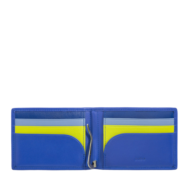 DUDU herrplånbok med pengarklämma, liten smal kompakt plånbok med RFID-skydd, kreditkortshållare och dragkedja baktill