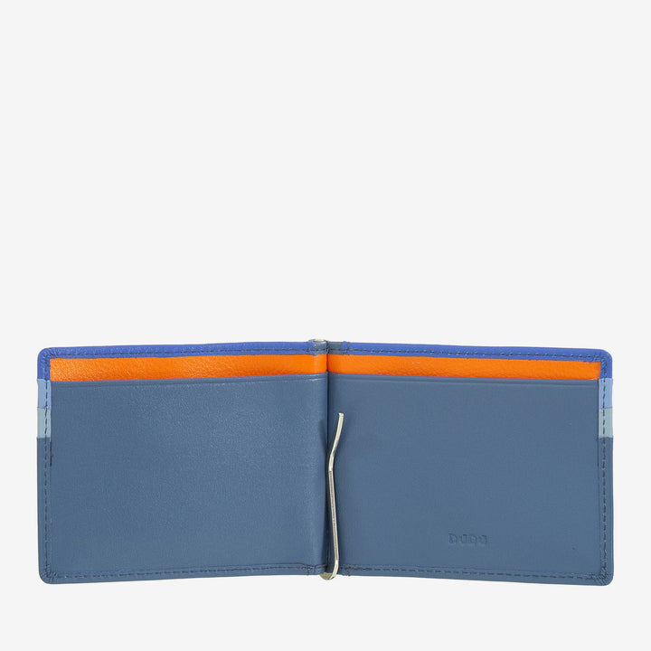 DUDU férfi pénztárca bőr pénzkapoccsal, hitelkártyatartóval, bankjegykapcsos vékony kártyatartóval