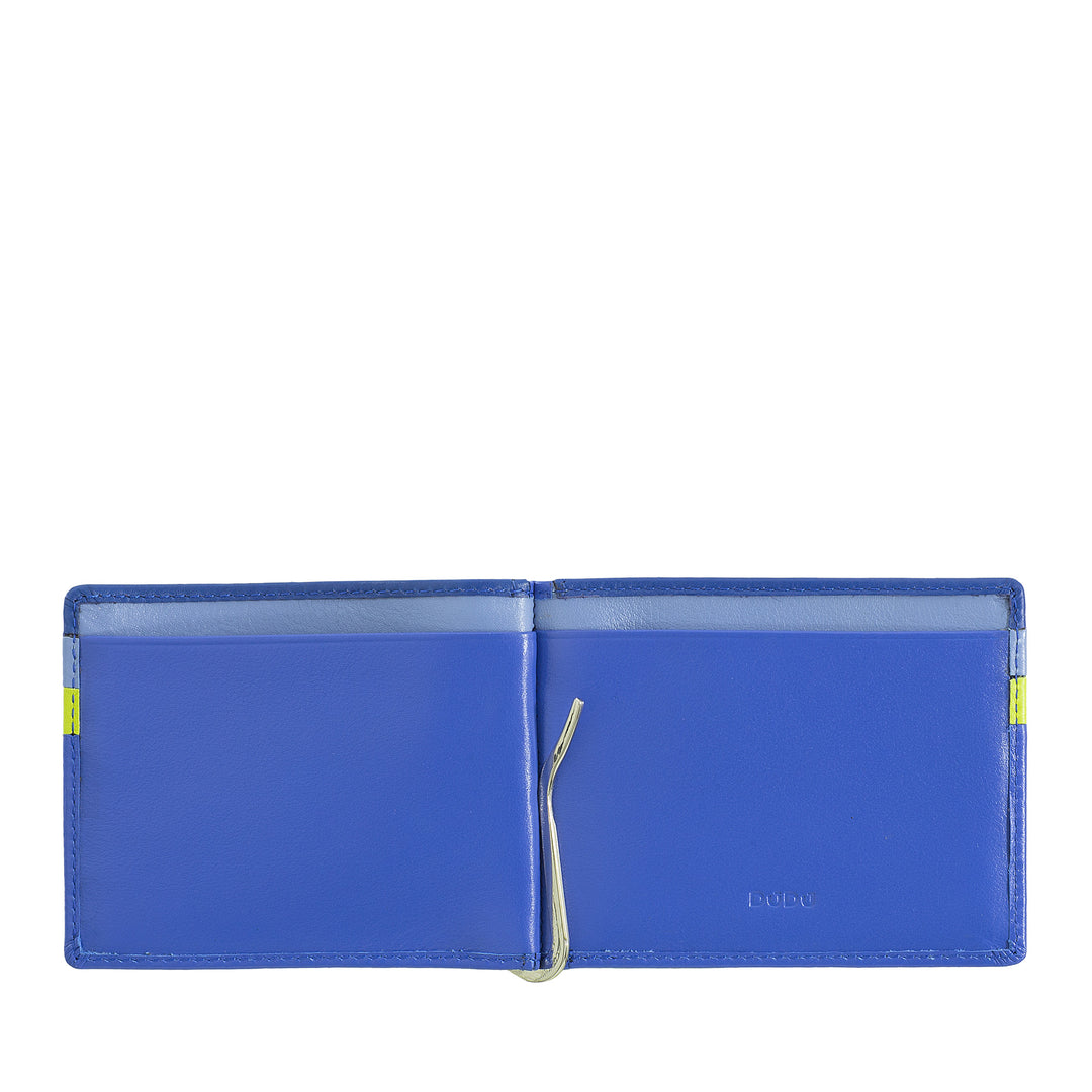 DUDU Herren-Geldbörse mit Leder-Geldklammer, Kreditkartenhalter, Geldscheinklammer, dünner Kartenhalter