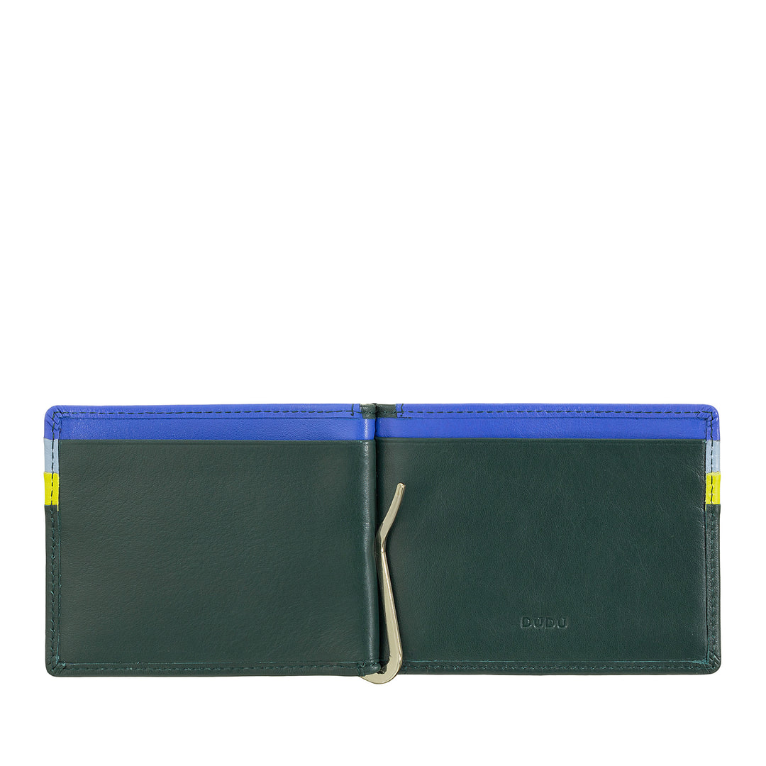 DUDU Herrepung med læderpengeclips Kreditkortholder Seddelclips tynd kortholder