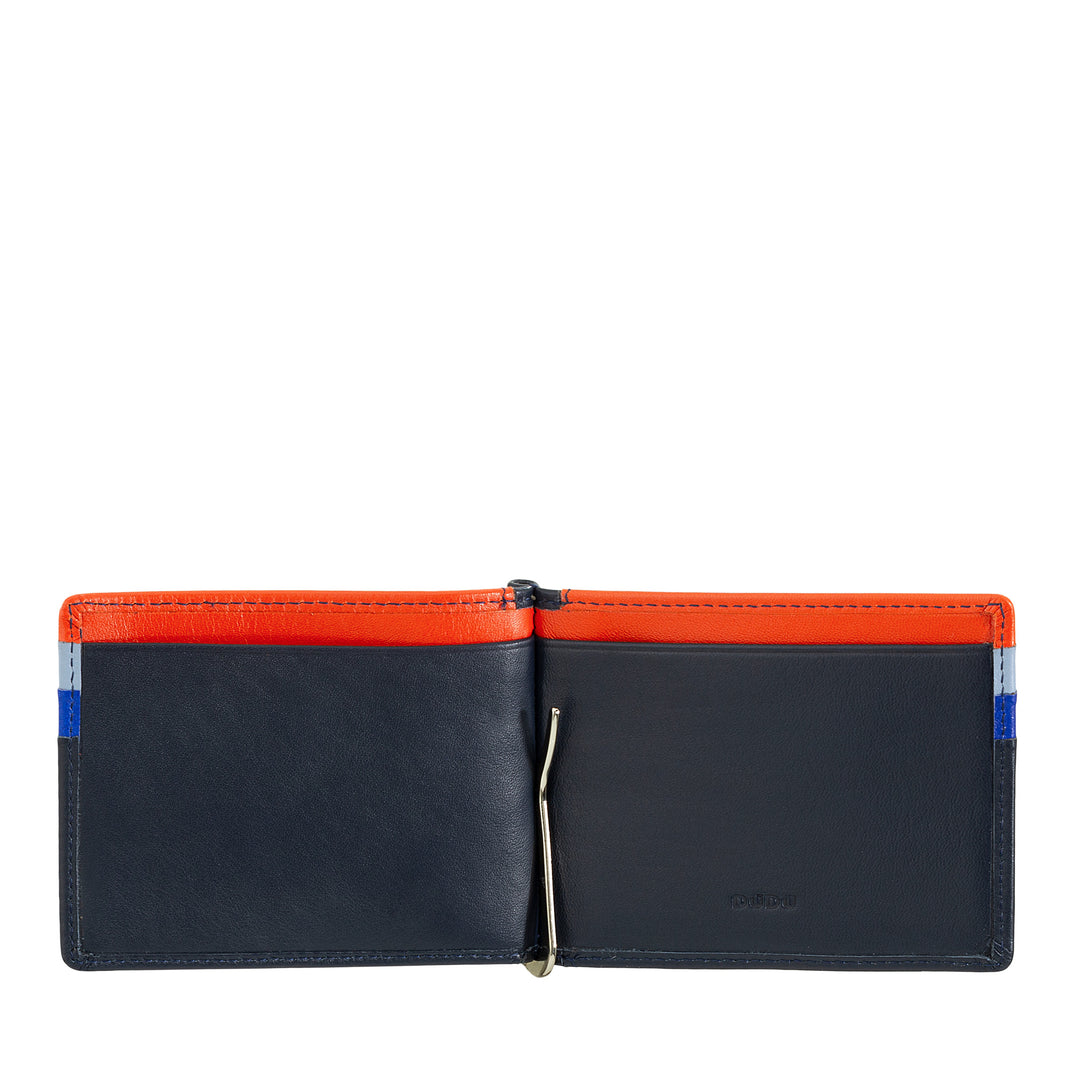 DUDU Herrepung med læderpengeclips Kreditkortholder Seddelclips tynd kortholder