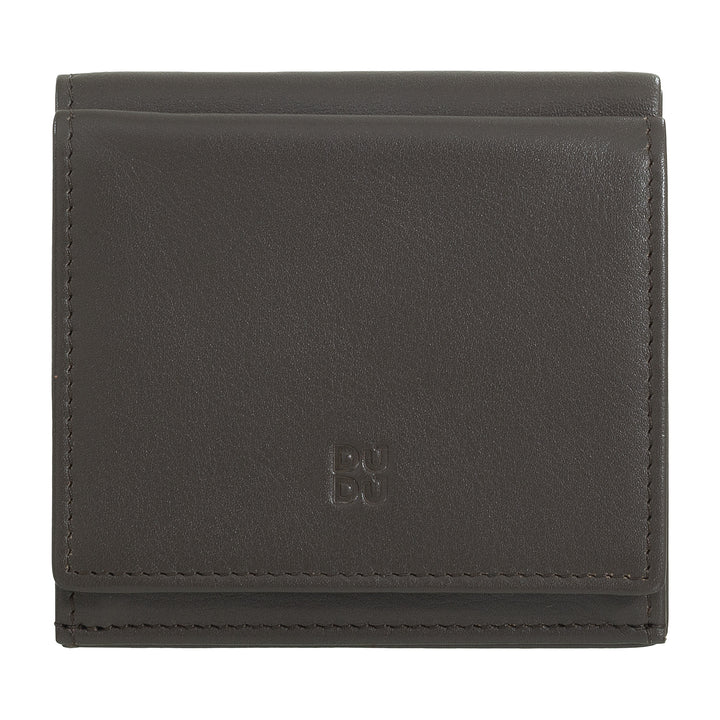 DUDU Cartera RFID de piel multicolor para tarjetas y monedas