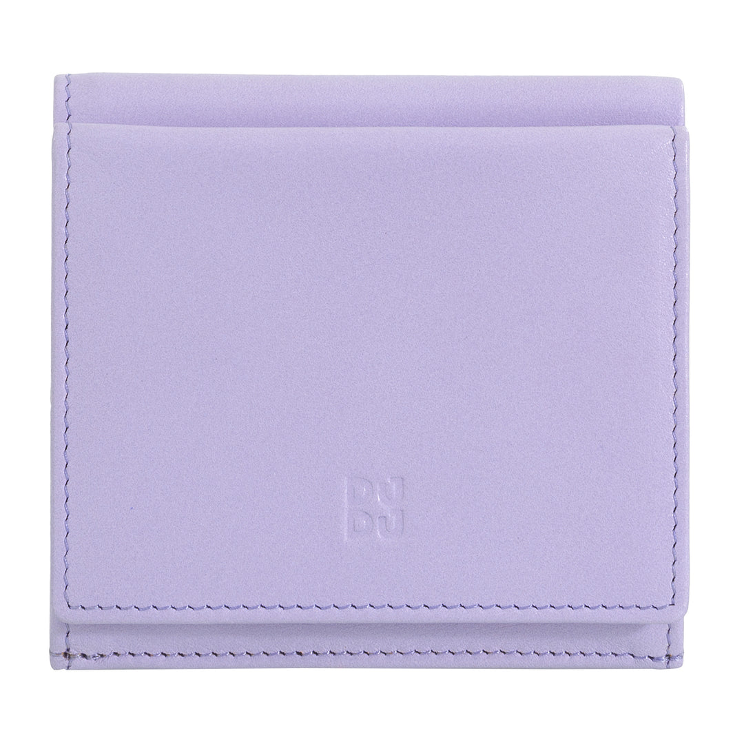 Carteira RFID de couro multicolorido DUDU para cartões e moedas