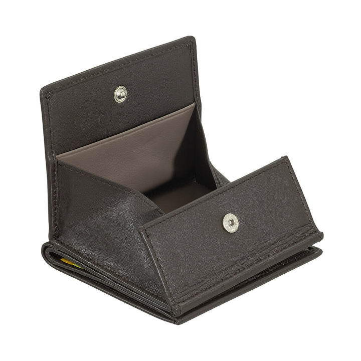 DUDU Cartera RFID de piel multicolor para tarjetas y monedas