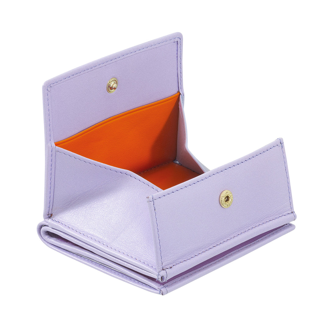 Carteira RFID de couro multicolorido DUDU para cartões e moedas