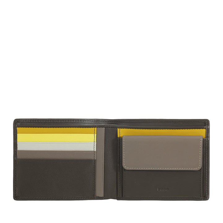 DUDU RFID pung til mænd i farvet nappalæder med møntpung og kortholder