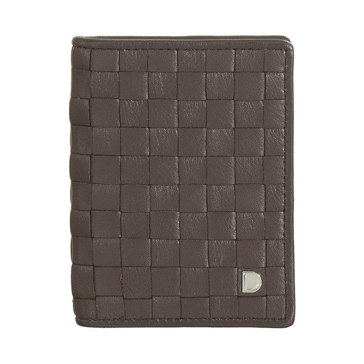 DUDU Small Men's Wallet in Woven Leather - Elegant and Thin, Slim Wallet for Cards, Banknotes and Documents