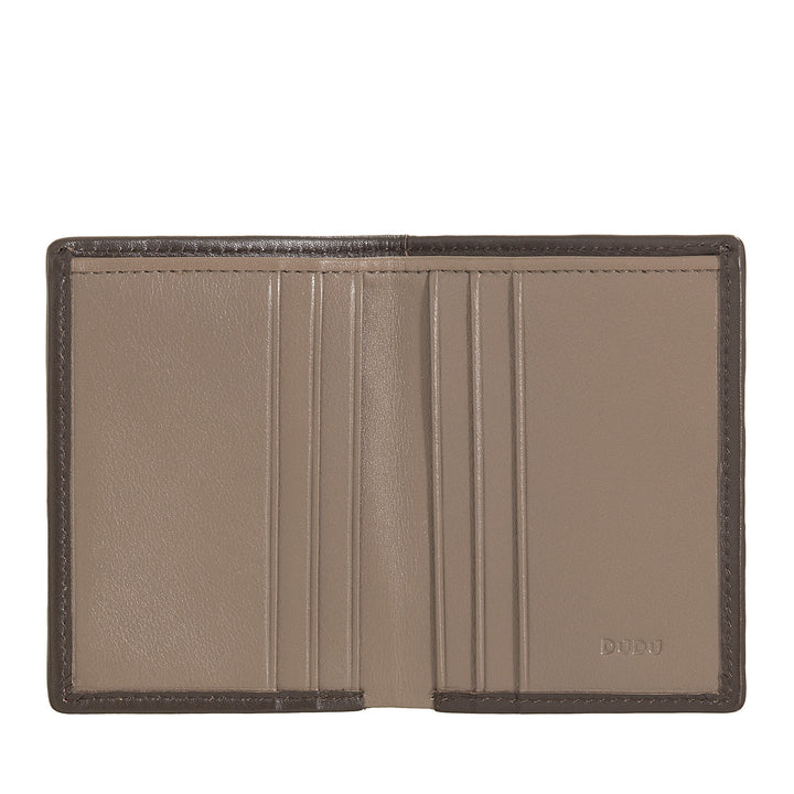DUDU Small Men's Wallet in Woven Leather - Elegant and Thin, Slim Wallet for Cards, Banknotes and Documents