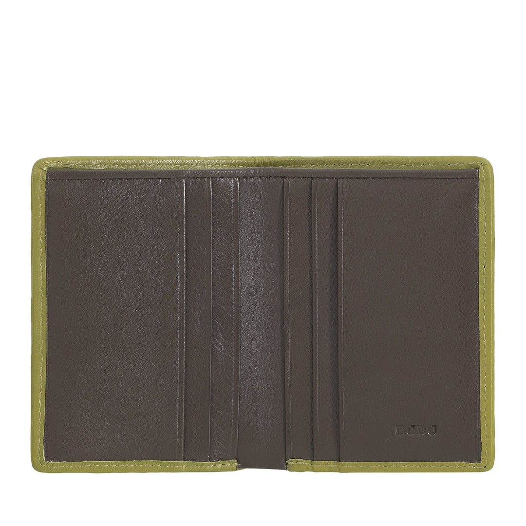 DUDU Small Men's Wallet in Woven Leather - Elegant and Thin, Slim Wallet for Cards, Banknotes and Documents