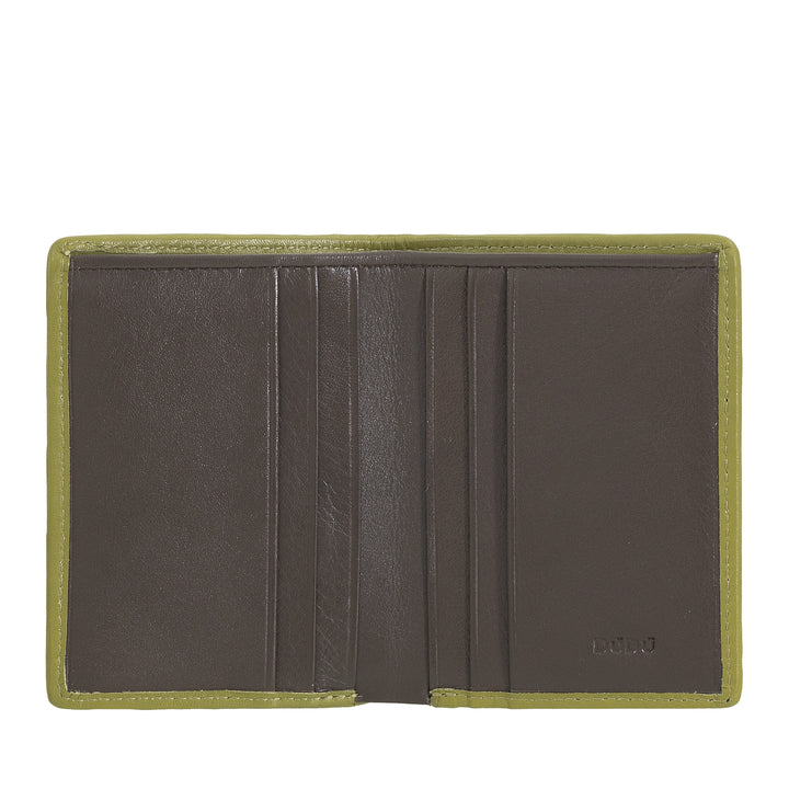 DUDU Small Men's Wallet in Woven Leather - Elegant and Thin, Slim Wallet for Cards, Banknotes and Documents
