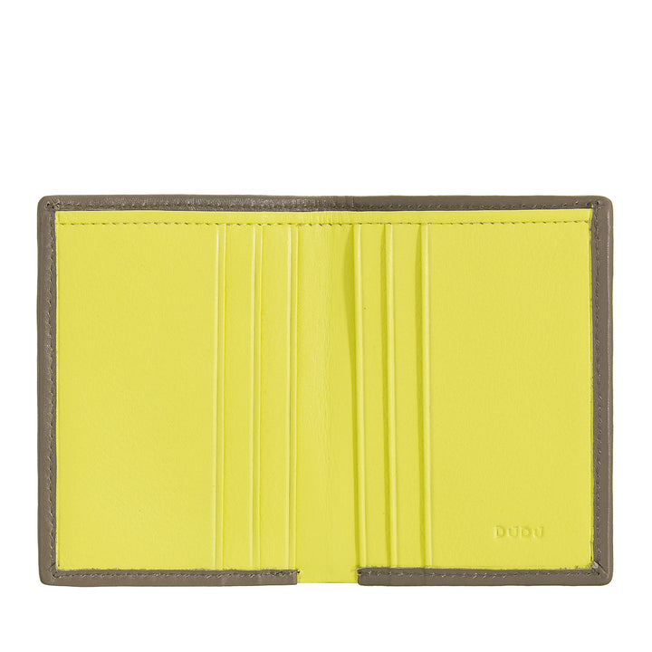 DUDU Small Men's Wallet in Woven Leather - Elegant and Thin, Slim Wallet for Cards, Banknotes and Documents