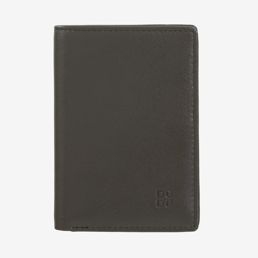 DUDU RFID-blokerende læderpung til mænd, lille bifold-lommepung med ID-vindue, 9 kreditkortholdere, seddelholder