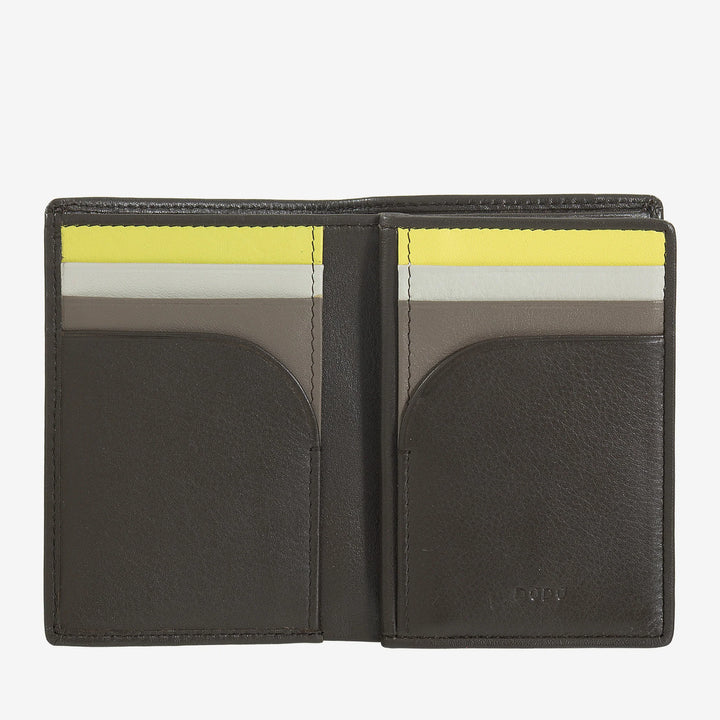 DUDU RFID-blokerende læderpung til mænd, lille bifold-lommepung med ID-vindue, 9 kreditkortholdere, seddelholder