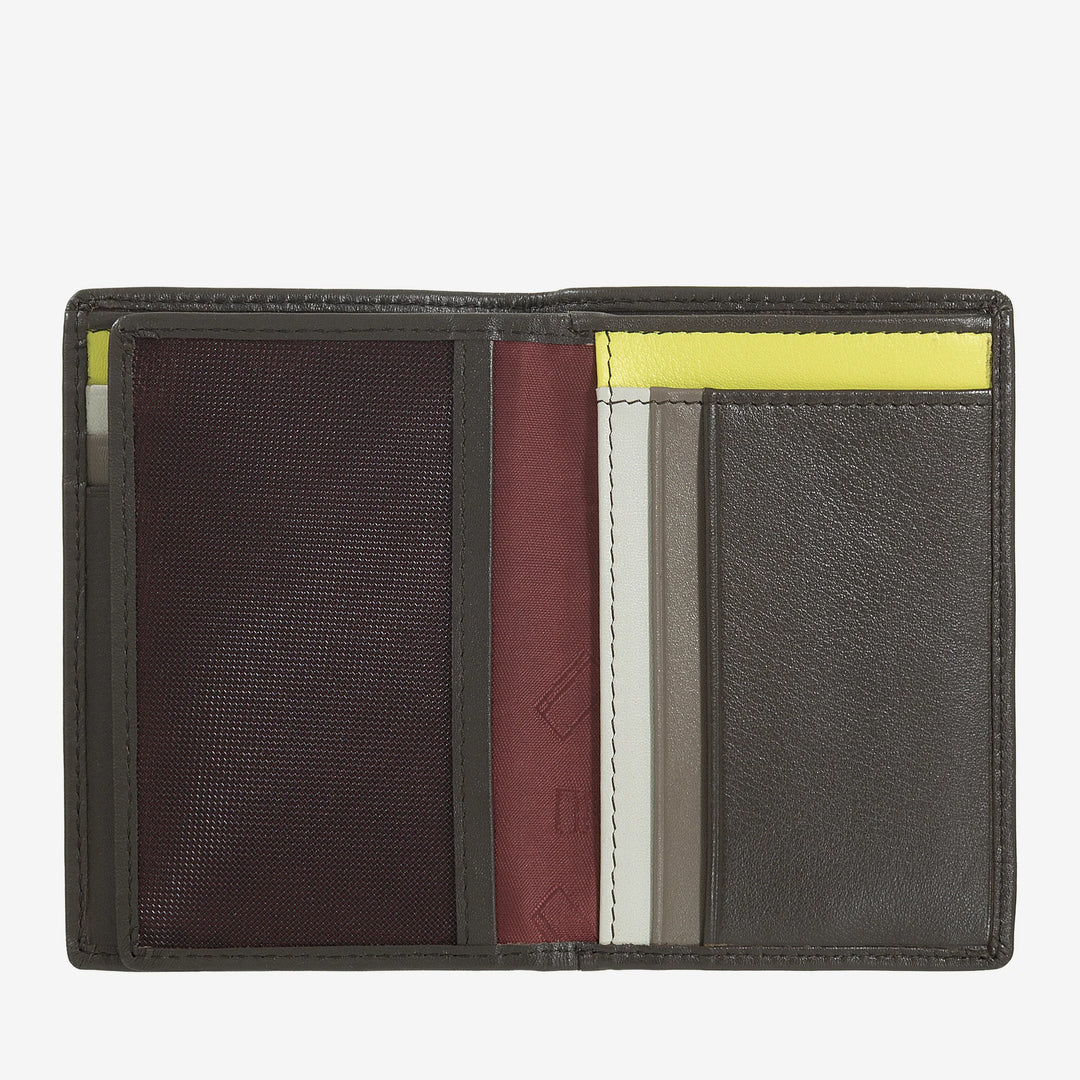 DUDU RFID-blokerende læderpung til mænd, lille bifold-lommepung med ID-vindue, 9 kreditkortholdere, seddelholder