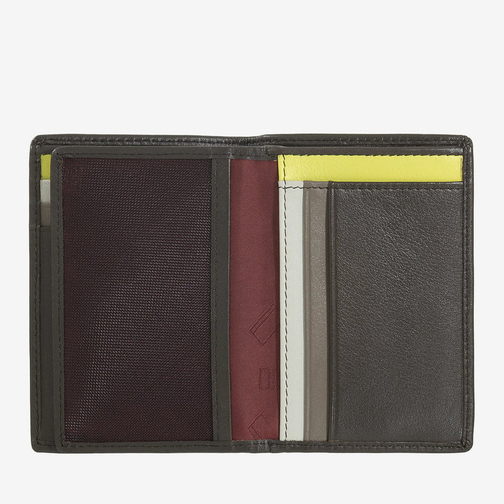 DUDU RFID-blokerende læderpung til mænd, lille bifold-lommepung med ID-vindue, 9 kreditkortholdere, seddelholder