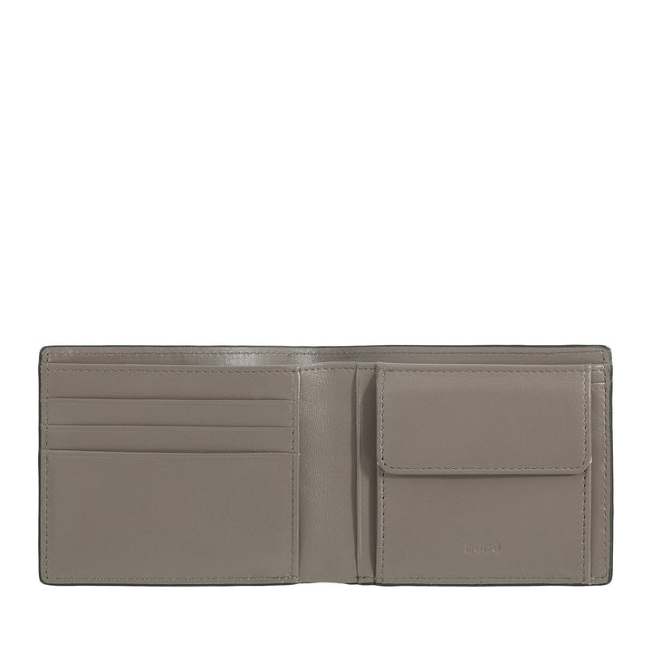 DUDU Cartera Hombre Slim en Piel Estampada con Protección RFID - Compacta, Elegante, Tamaño Pequeño - Carteras Tarjeteros con Monedero